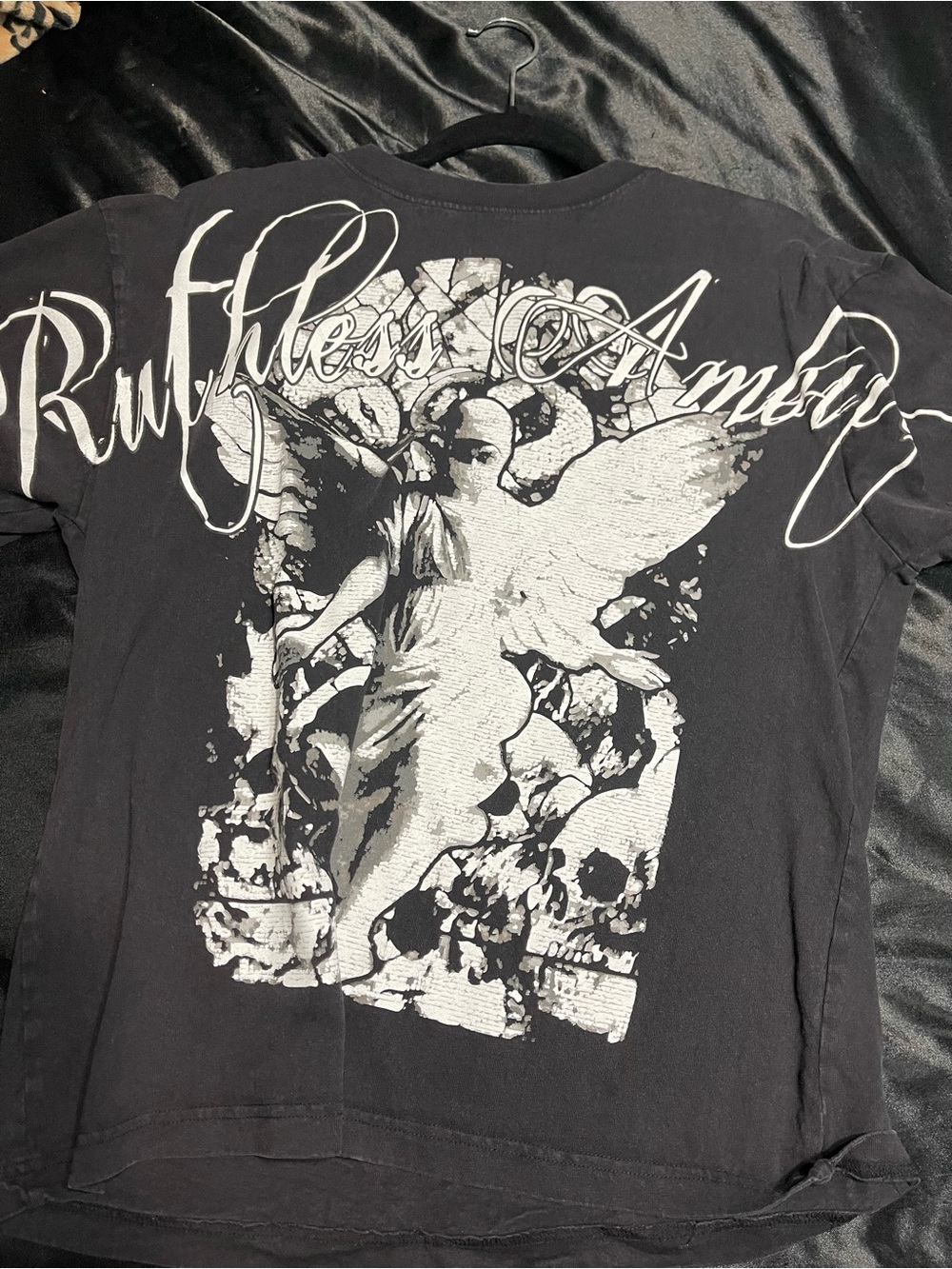 Zumiez Black Short Sleeve Tee with White Angel Graphic
